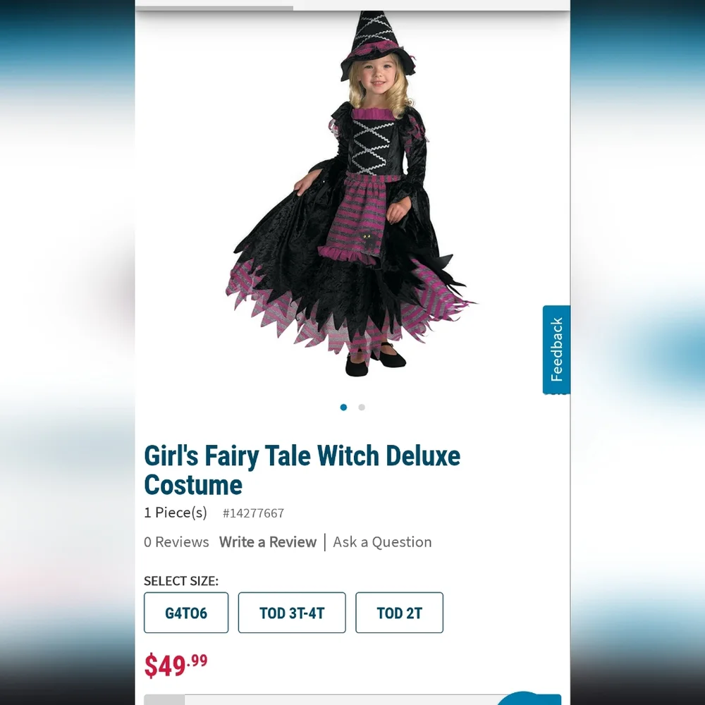 Costume Disguise Fairytale witch 🧙‍♀️ black purple silver worn one time Lg-4/6